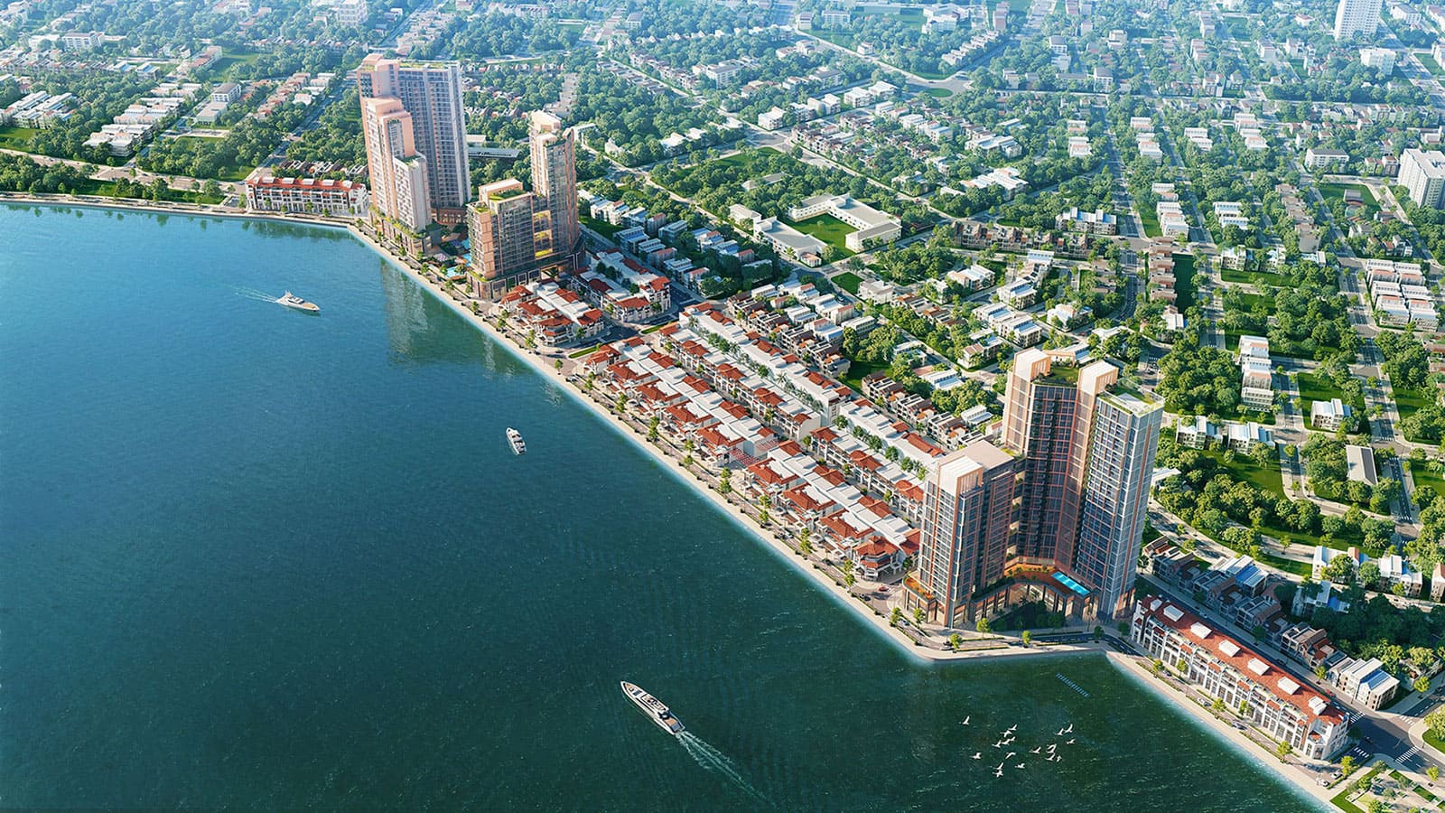 Phối cảnh tổng thể Sun Symphony Residence Đà Nẵng bên bờ sông Hàn