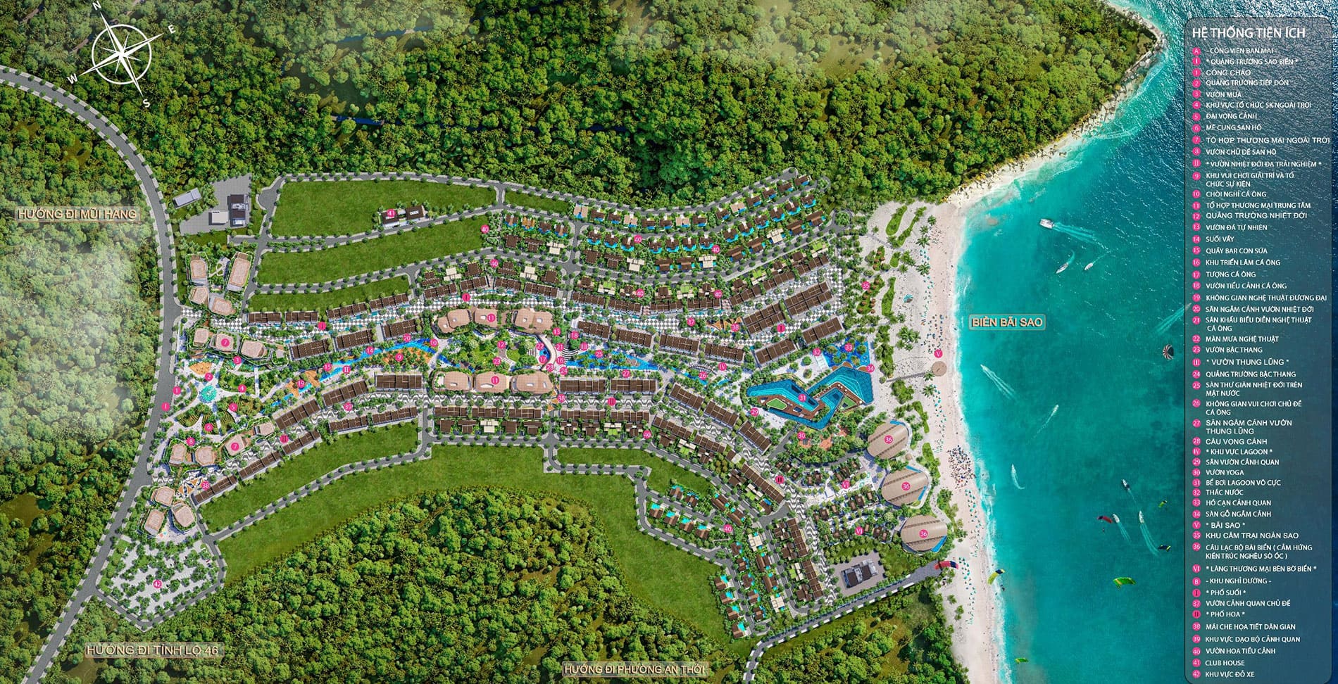 Mặt bằng tổng thể phân bổ các căn Sunrise Park Villa Bãi Sao