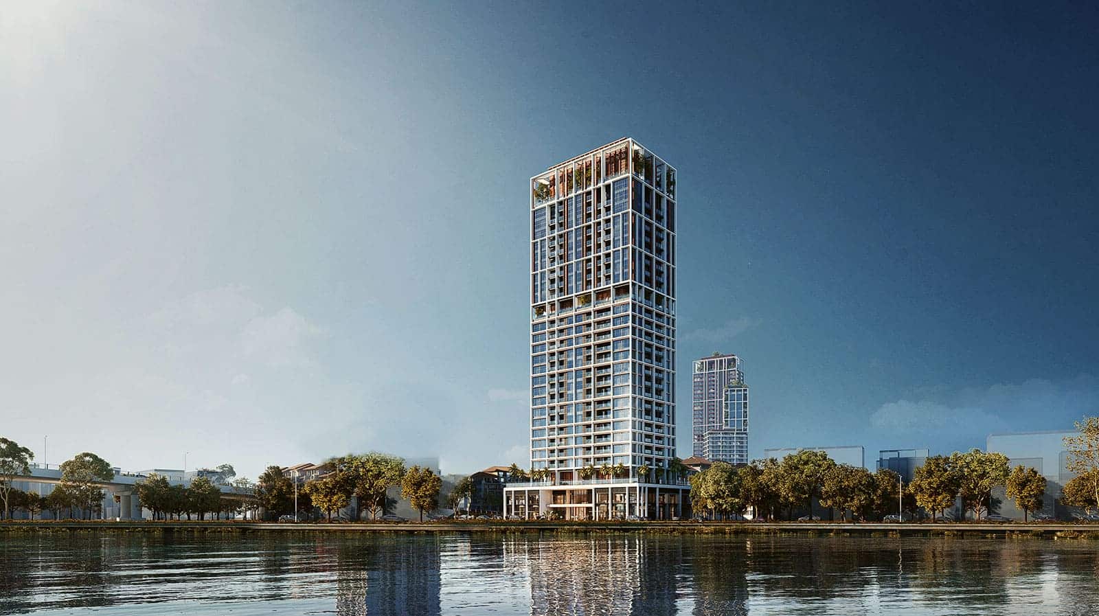 Tòa căn hộ P2 The Panoma nhìn từ Sông Hàn