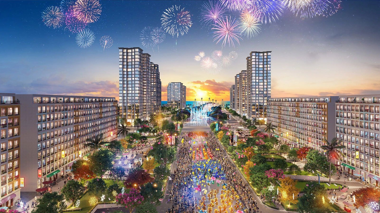 Trục đại lộ trung tâm 120m Sun Grand Boulevard Sầm Sơn