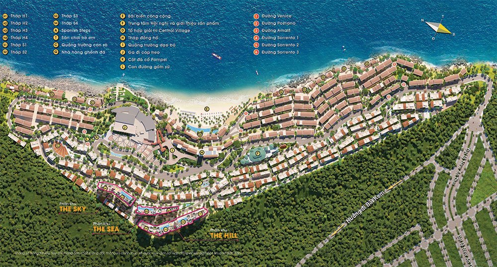 Mặt bằng tổng thể toàn khu căn hộ Sun Grand City Hillside Residence