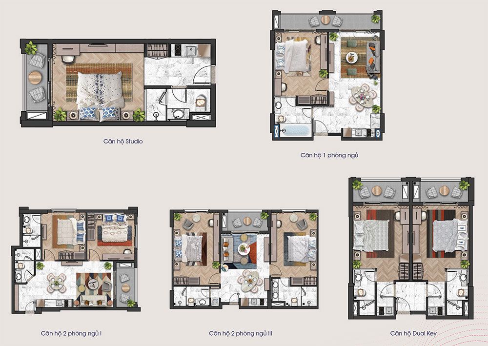 Cơ cấu căn hộ tầng 6-12 tháp H3 H4