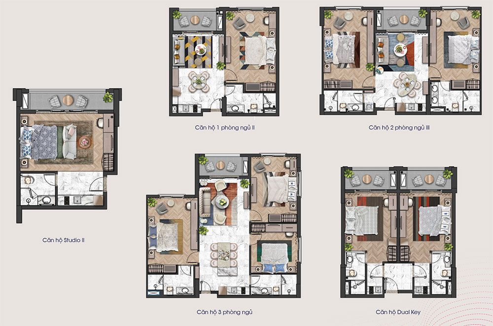 Cơ cấu căn hộ tầng 16-17 tháp H3 H4